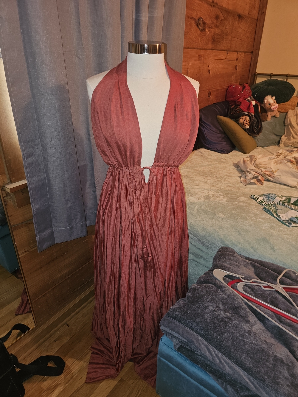 Halter Maxi Dress in Dusty Rose